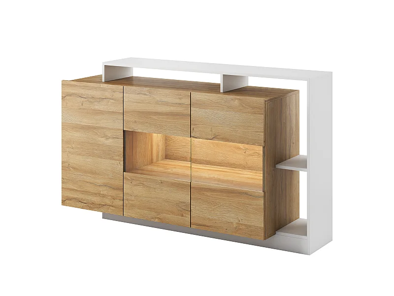 Cassettiera ALVA LED 155x44x94 Crema & Grigio