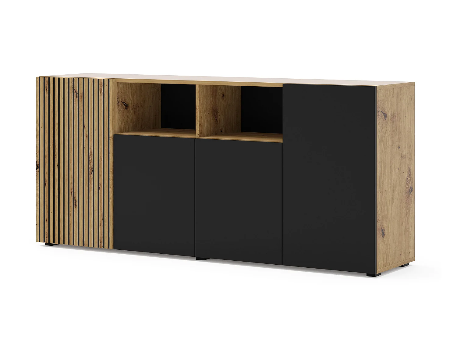Commode AURIS 180x42x82 Crème & Noir