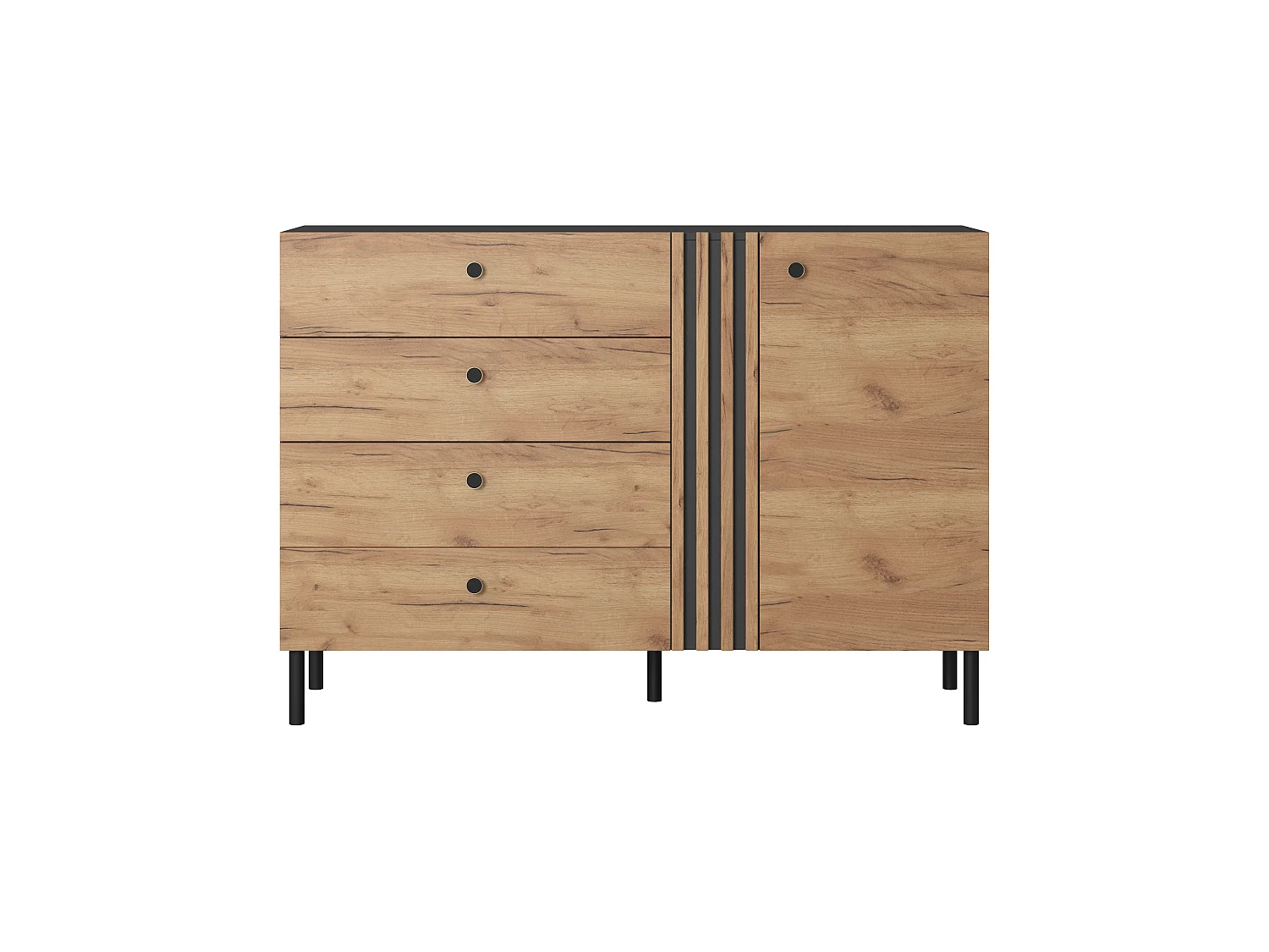 Commode DECO D4S 139x40x97 Crème & Gris