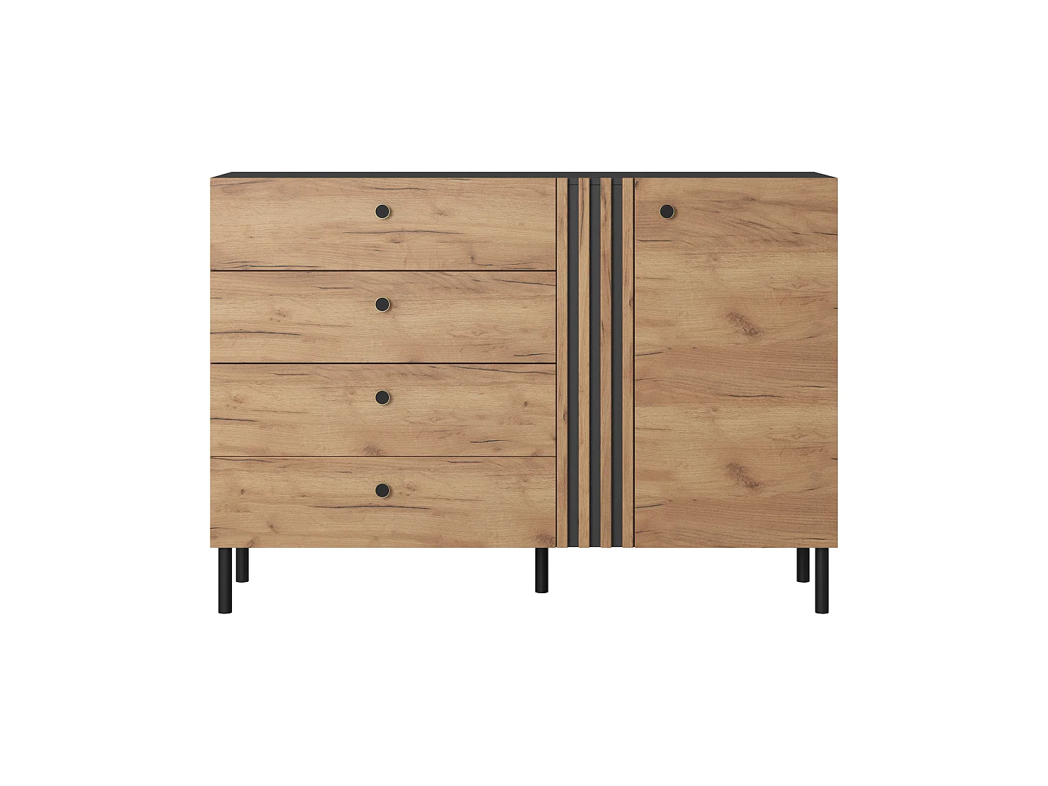 Commode DECO D4S 139x40x97 Crème & Gris