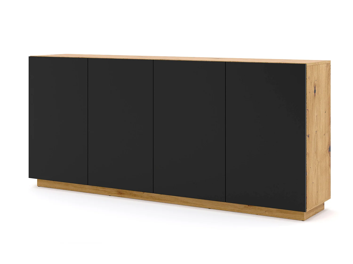 Aurus Hout en Zwart 4-deurs dressoir