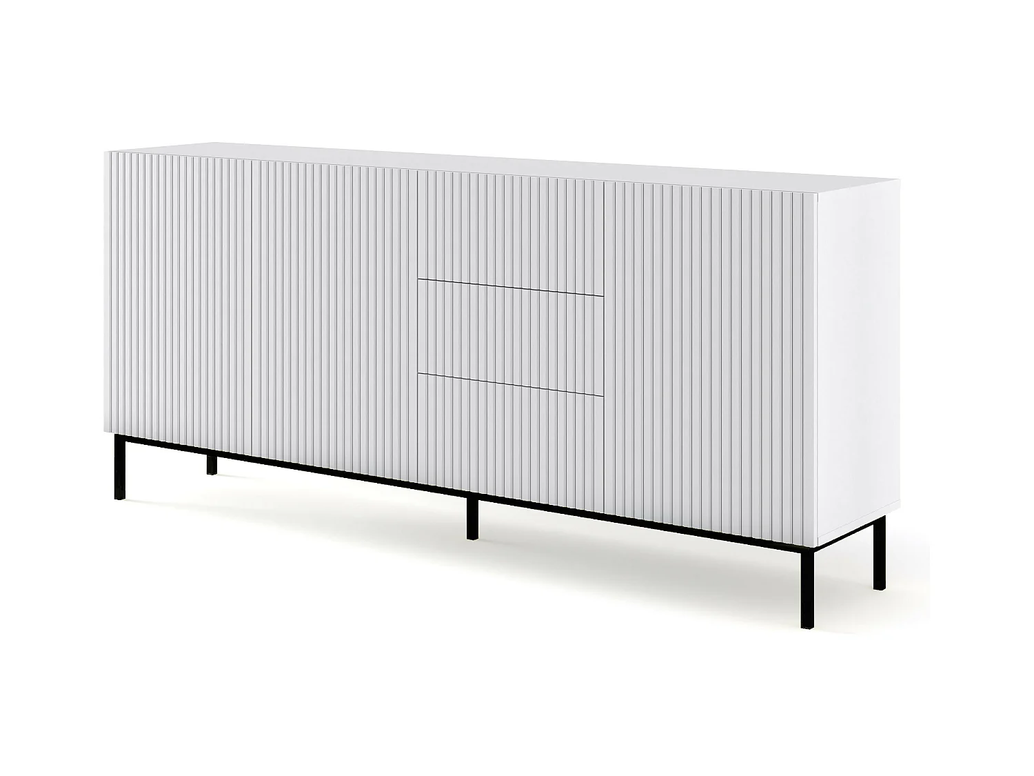 Commode RavennaB 200x42x89 Blanc & Noir