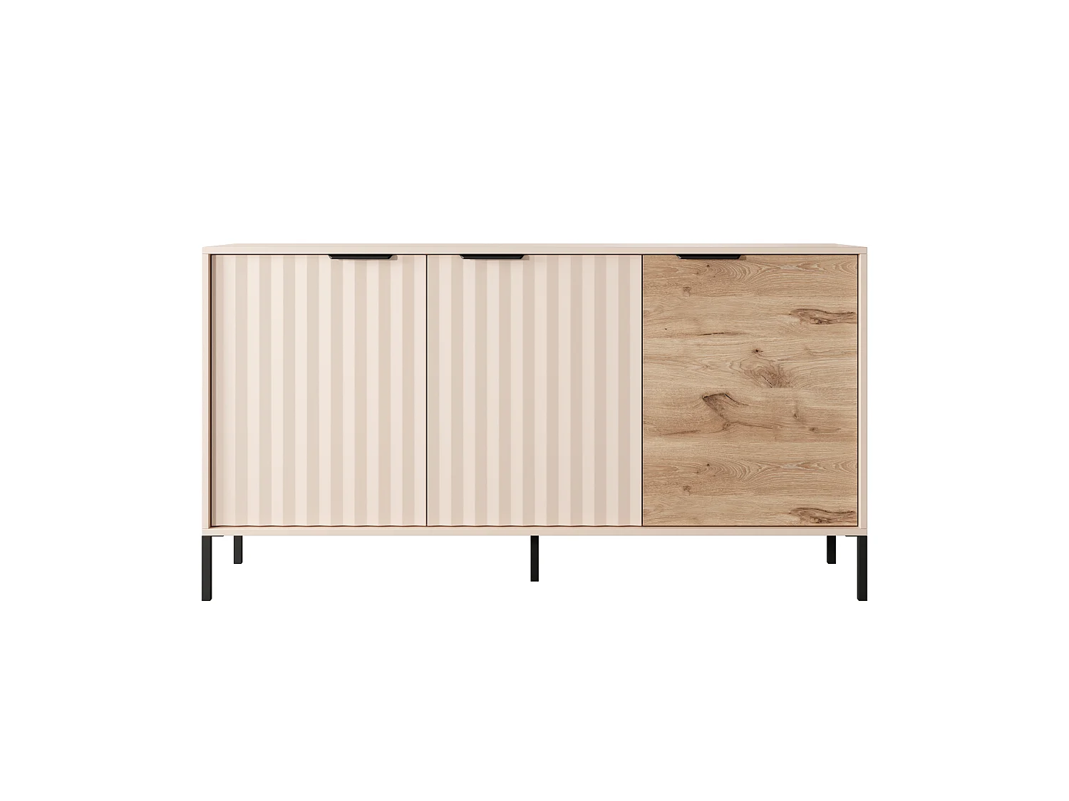 Commode RAVE 153 3DB 154x40x82 Crème & Noir