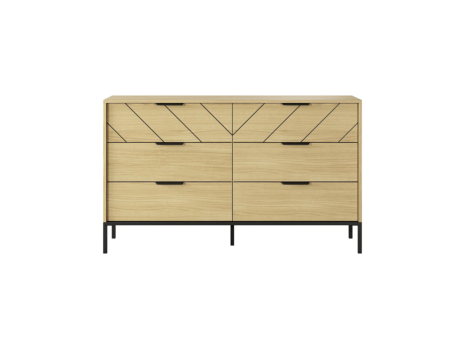 Commode VERSO 6S 138x40x82 Crème & Blanc