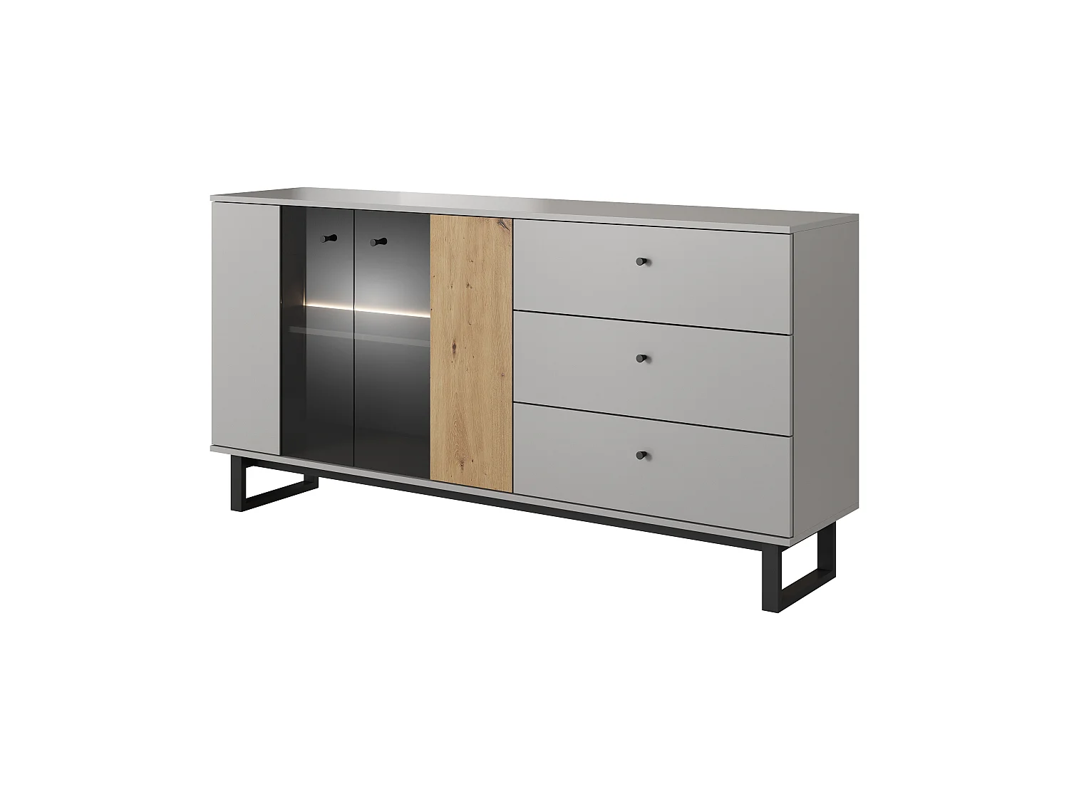 Commode AVIO 2W3S LED 89x40x175 Gris