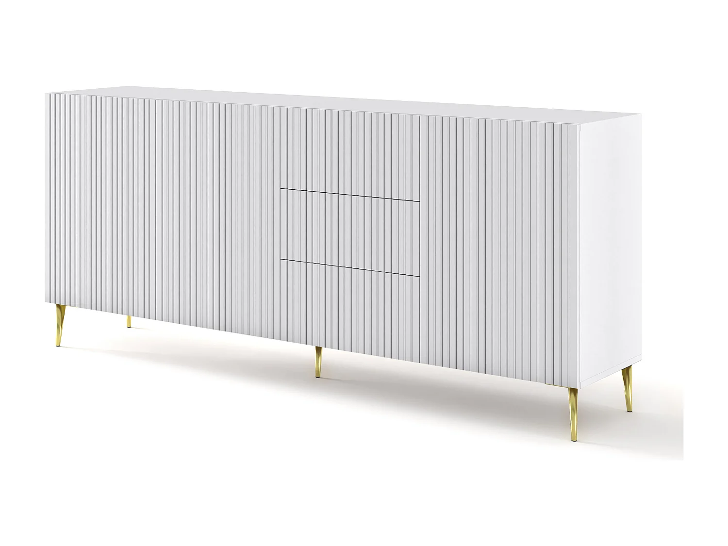 Cassettiera RavennaB 200x42x87 Bianco & Crema
