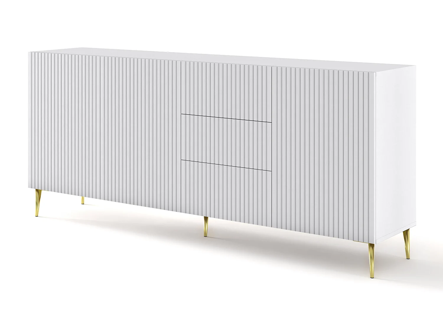 Commode RavennaB 200x42x87 Blanc & Crème