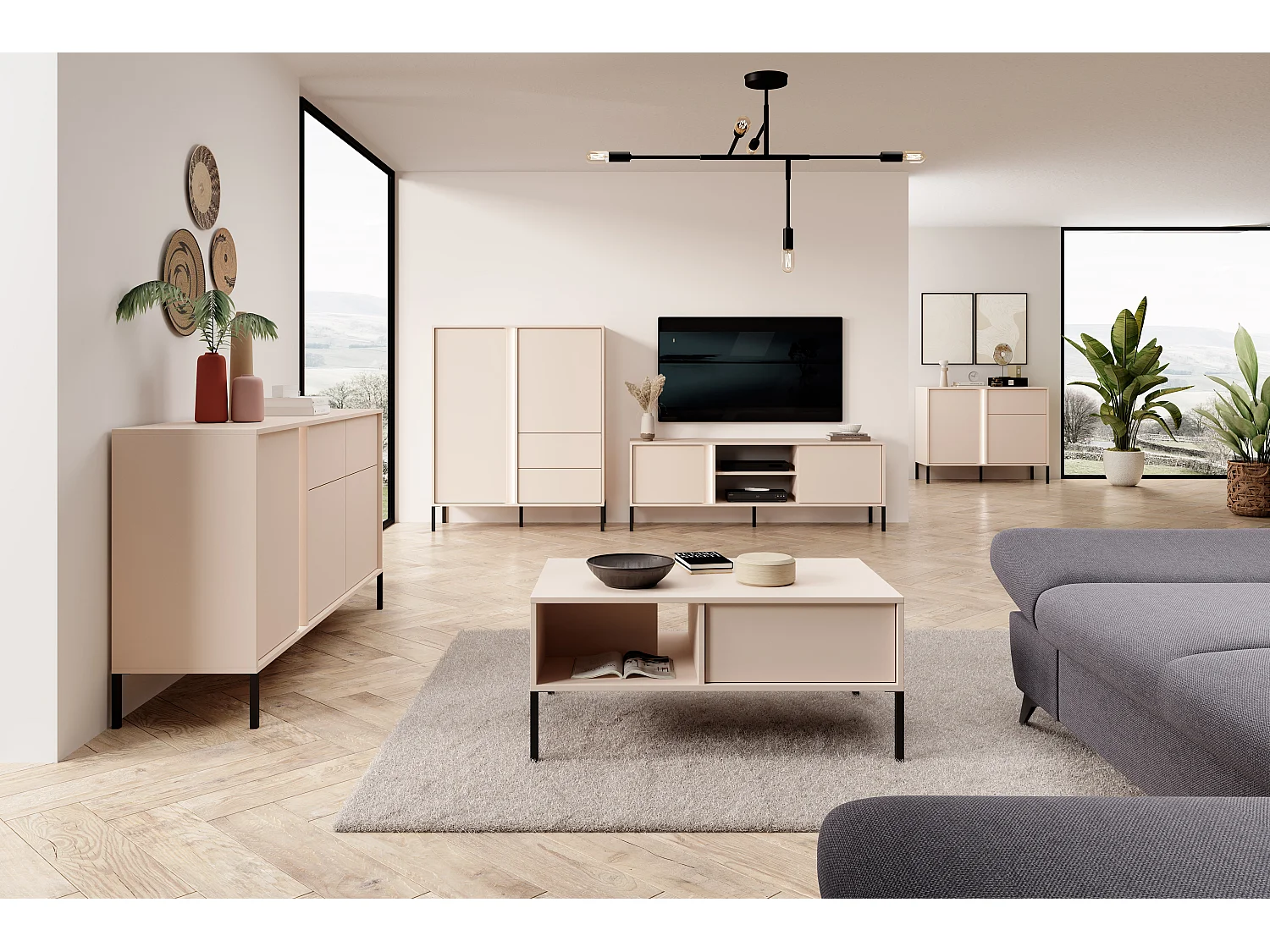 Cassettiera DAST 2D2S LED 104x40x124 Beige