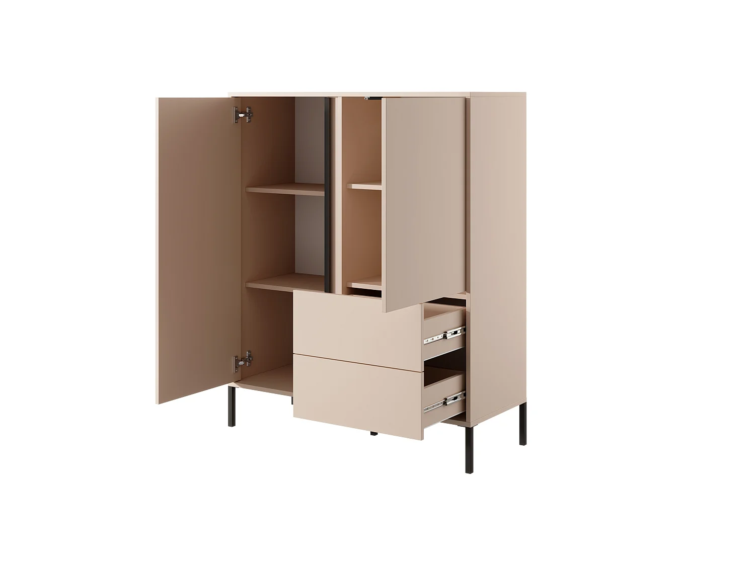 Cómoda DAST 2D2S LED 104x40x124 Beige