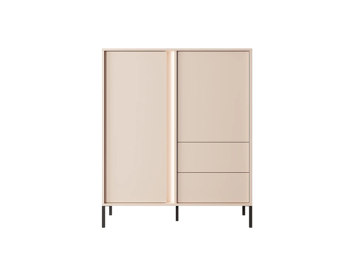 Cómoda DAST 2D2S LED 104x40x124 Beige