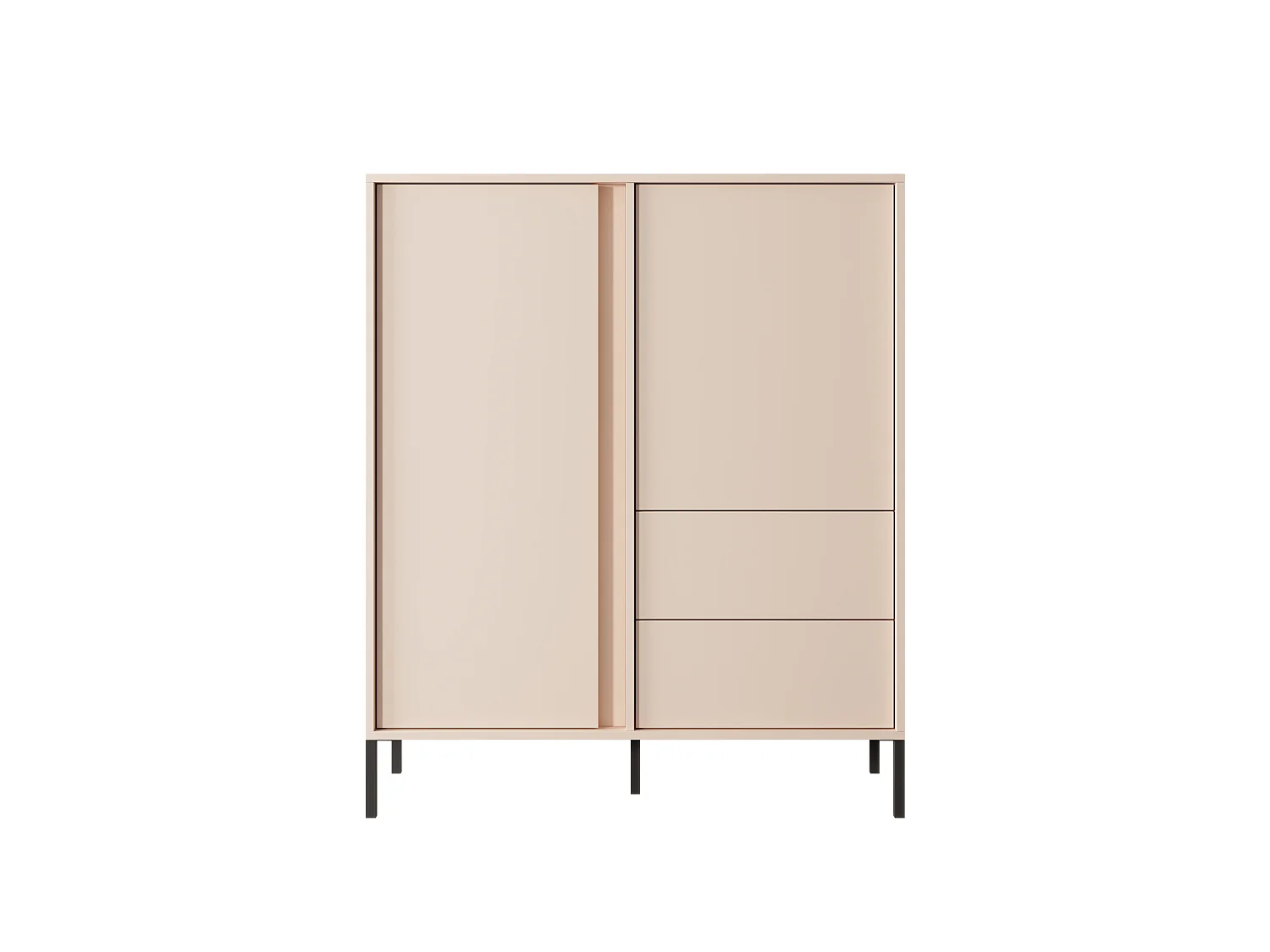 Cómoda DAST 2D2S LED 104x40x124 Beige