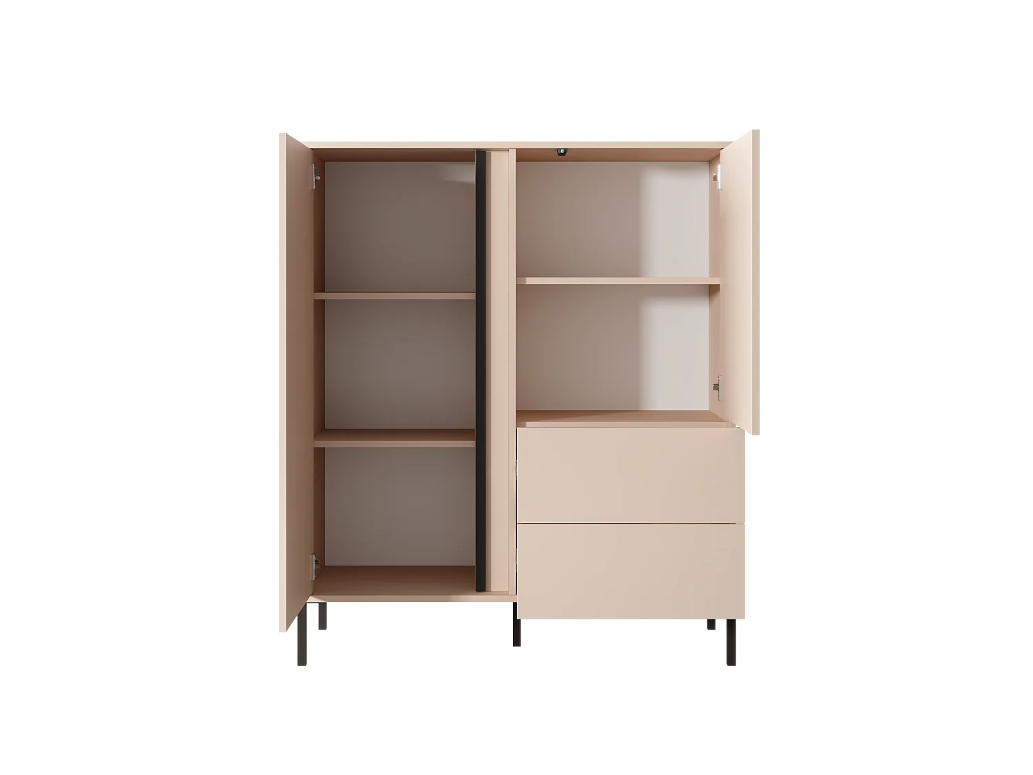 Cómoda DAST 2D2S LED 104x40x124 Beige