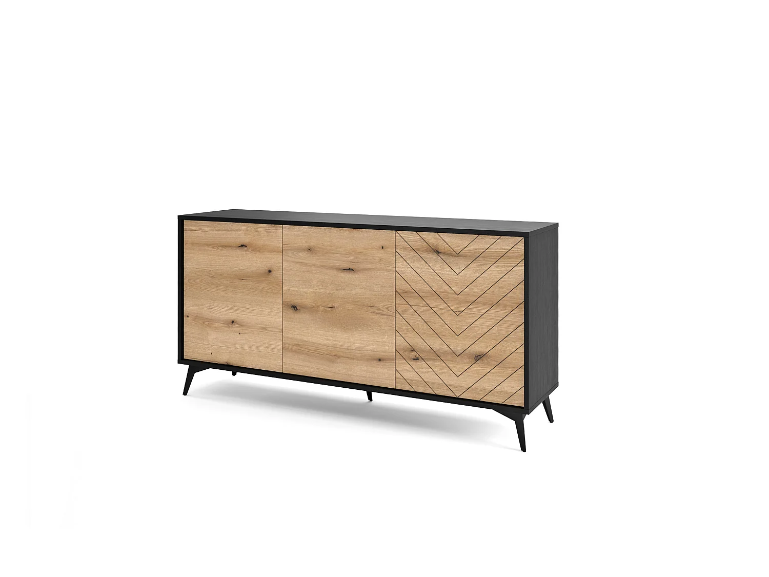 Commode DIAMOND K154 154x39x77 Crème & Noir