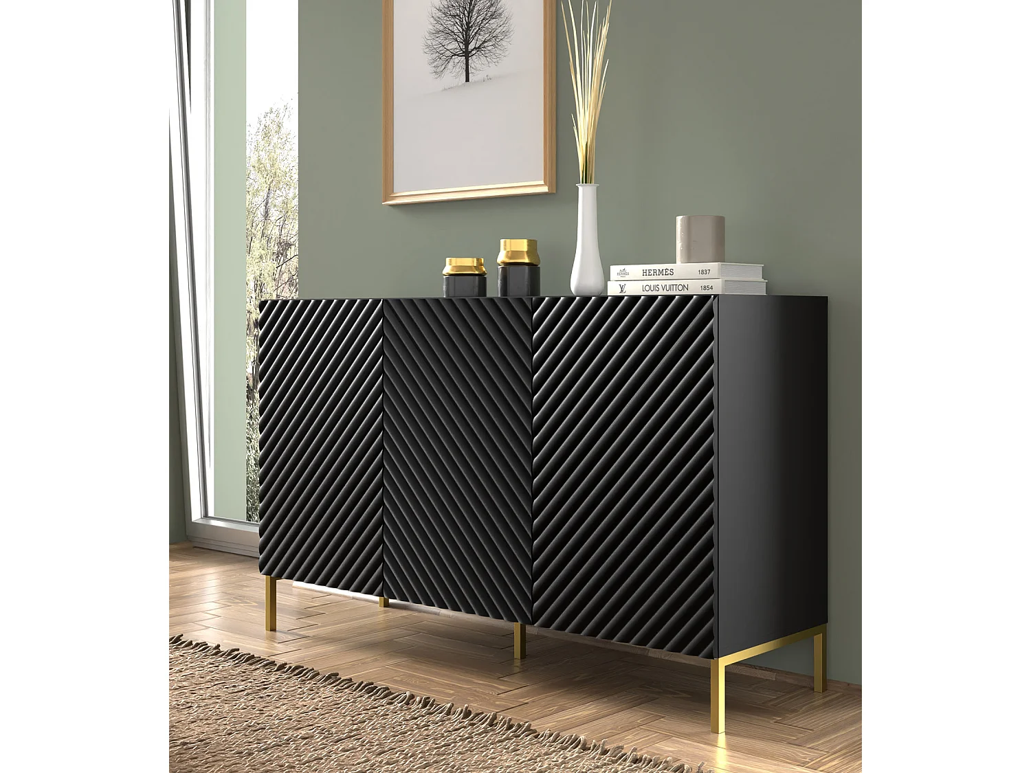 Commode SURF 150 3D 150x42x87 Noir