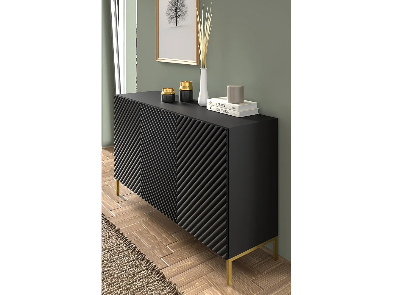 Commode SURF 150 3D 150x42x87 Noir