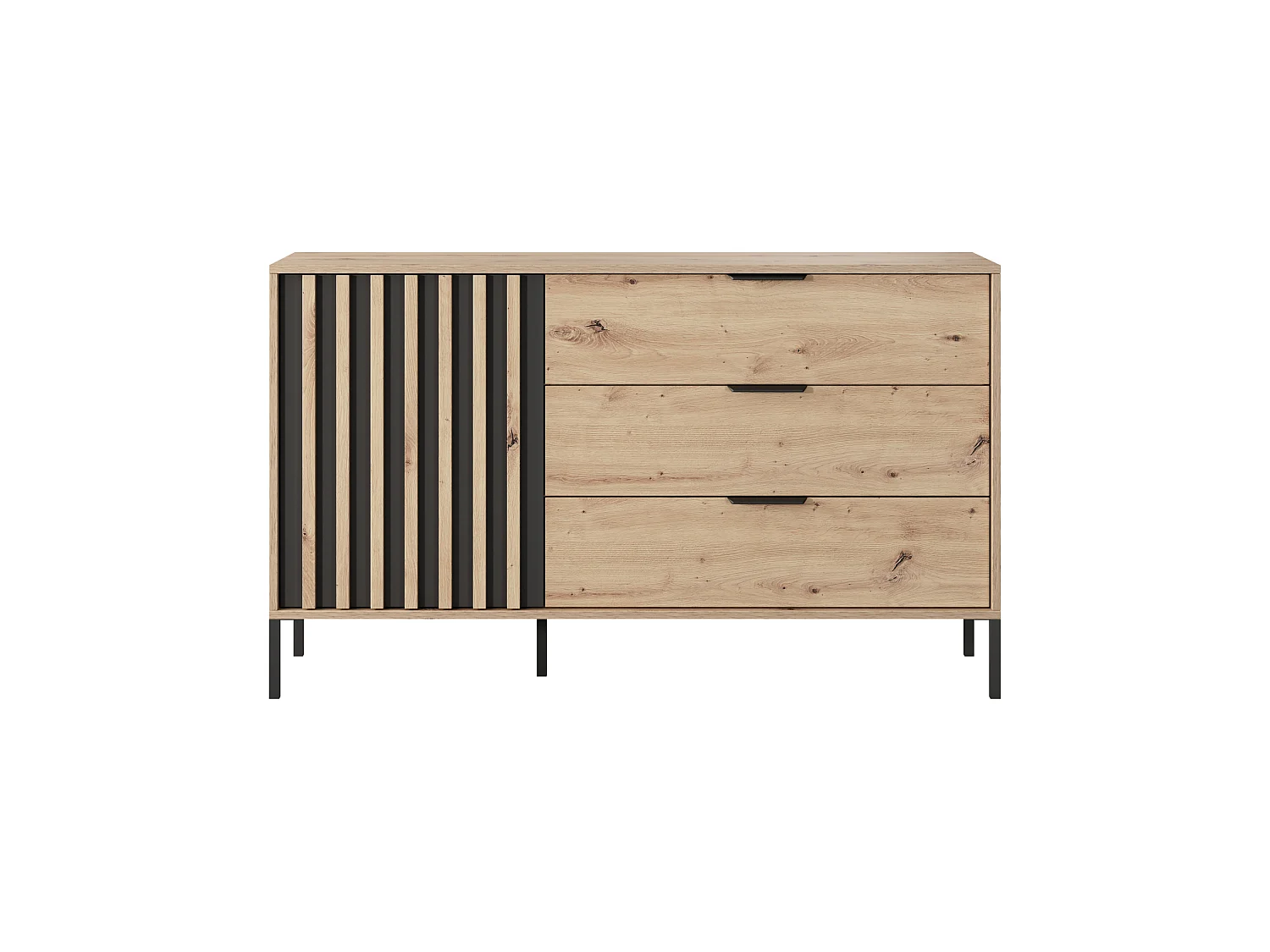 Commode TALLY 138 138x40x82 Crème & Noir