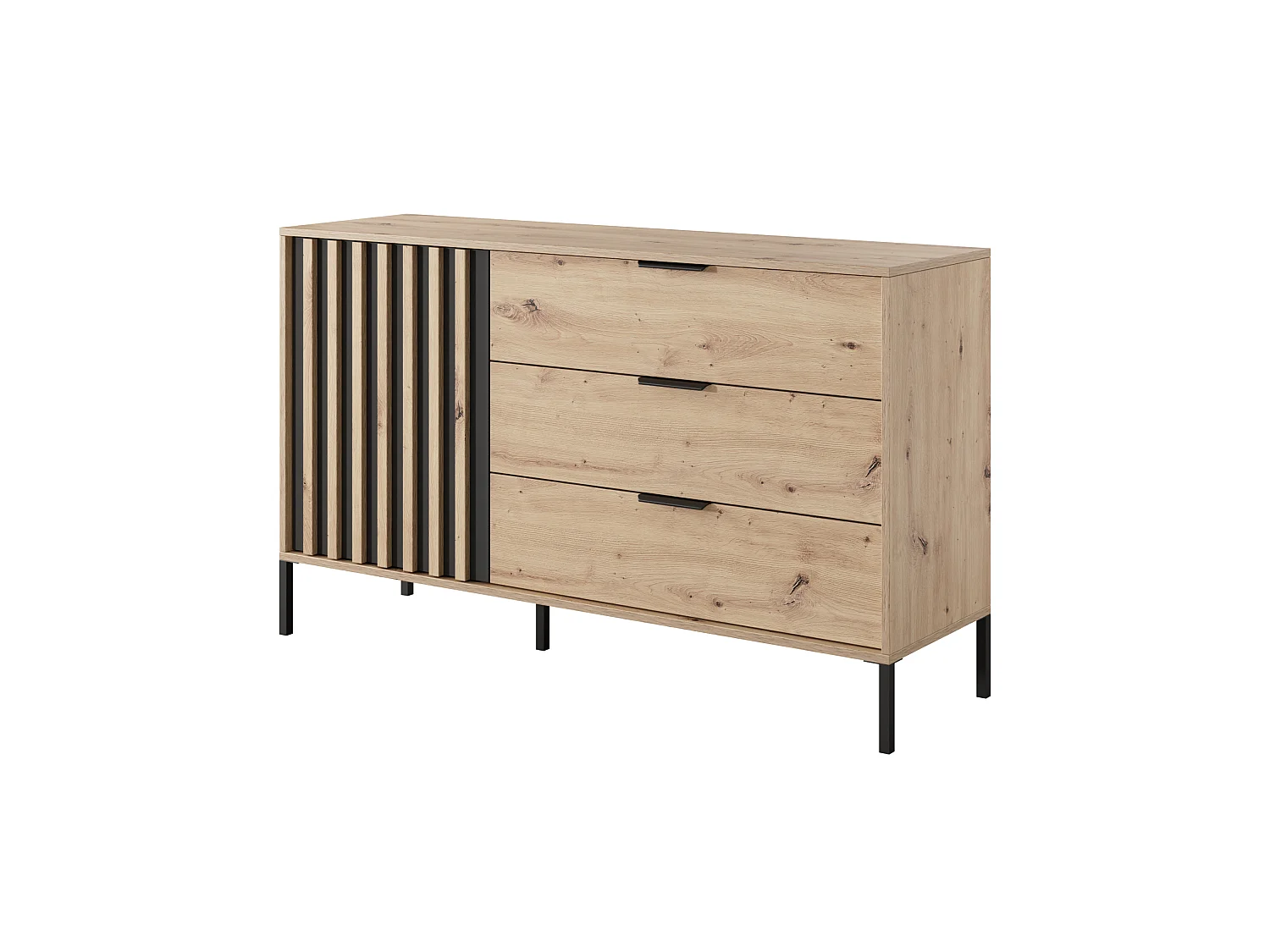 Commode TALLY 138 138x40x82 Crème & Noir