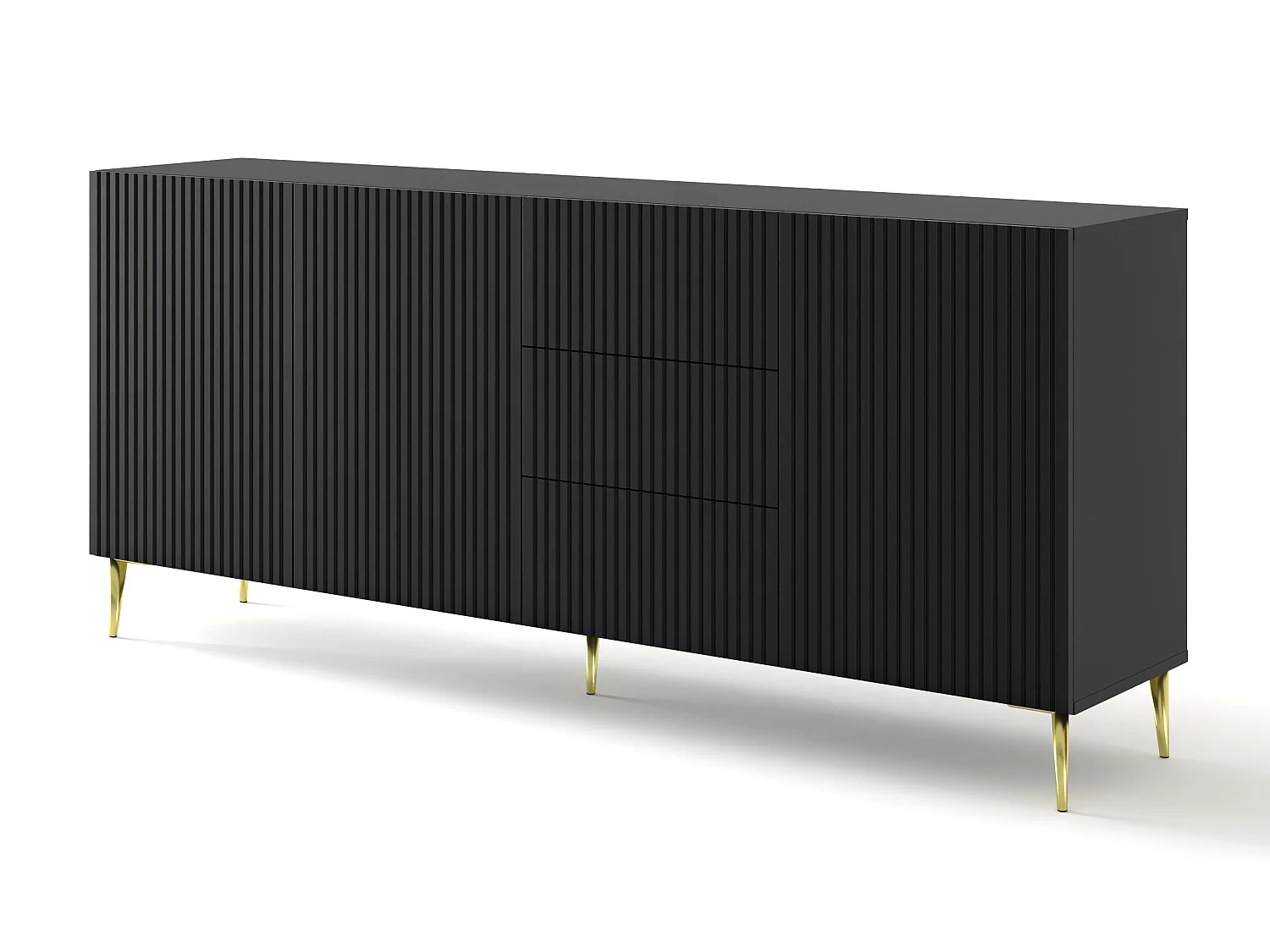 Cassettiera RavennaB 200x42x87 Nero & Oro