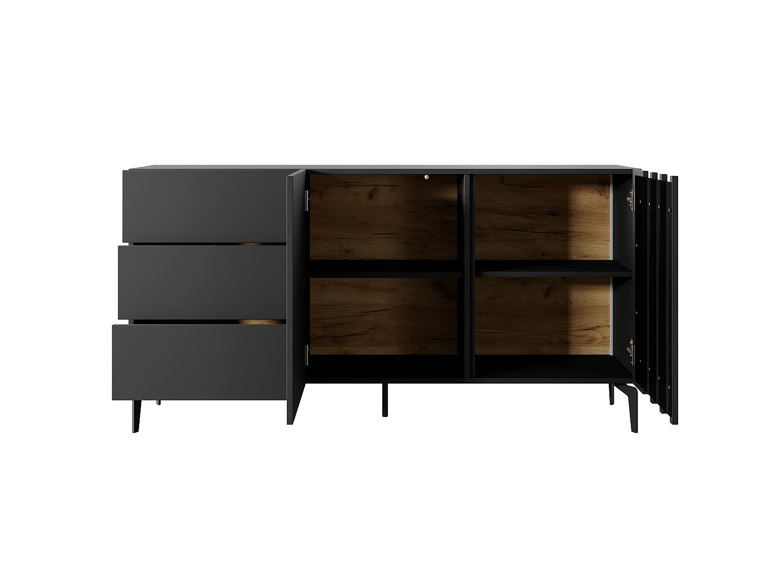 Cassettiera TASK 2D3S LED 150x40x78 Grigio