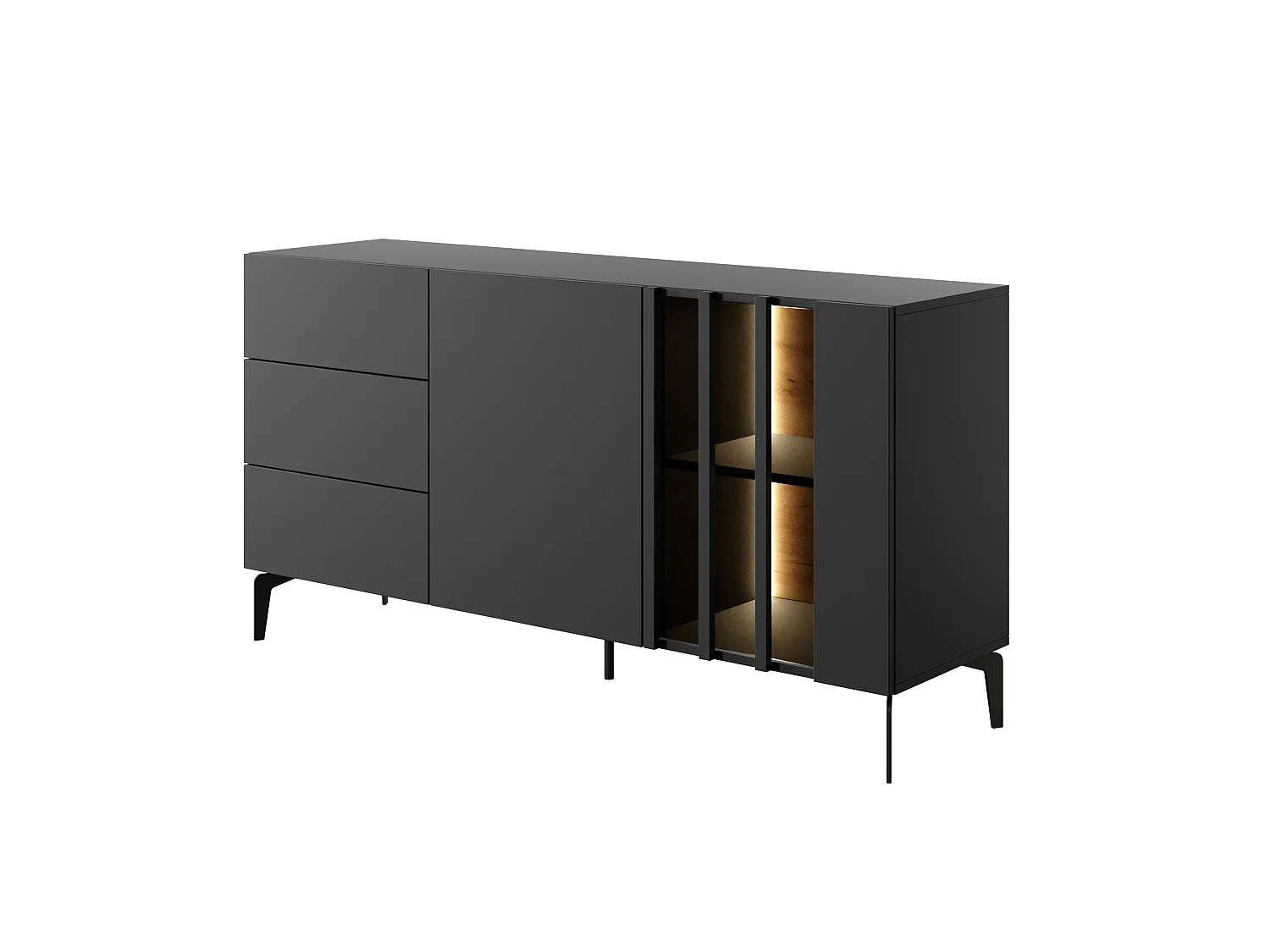 Cassettiera TASK 2D3S LED 150x40x78 Grigio