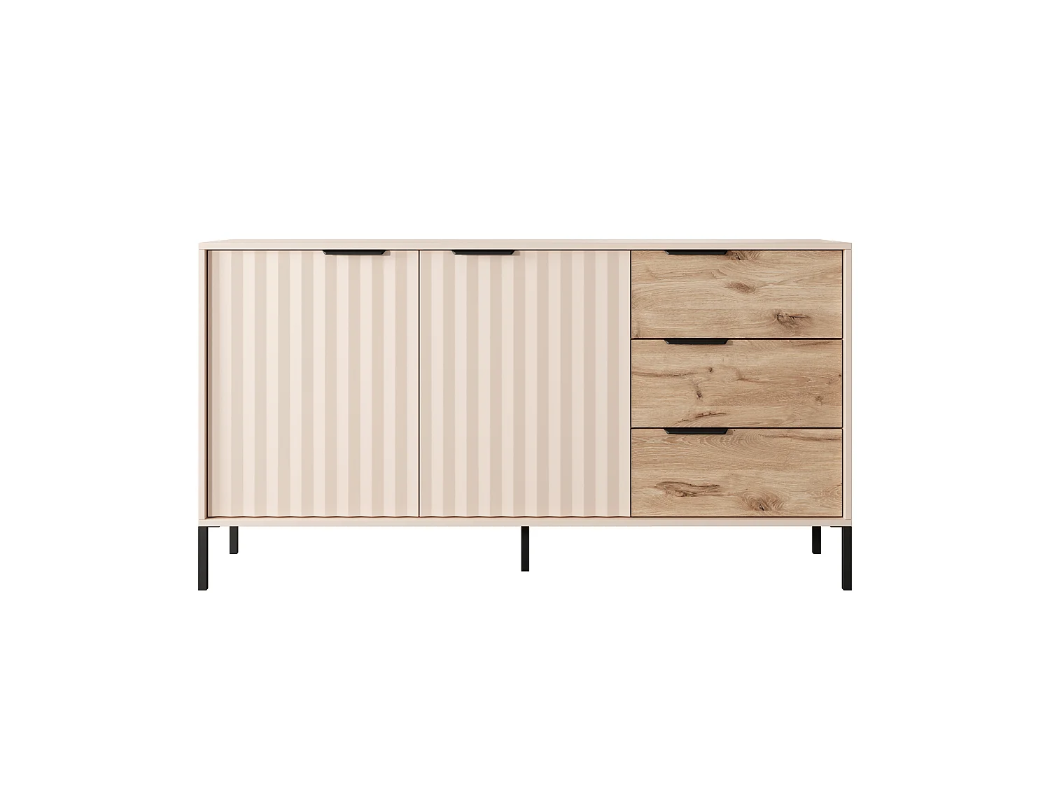 Commode RAVE 150 2D2SB 154x40x82 Crème & Noir