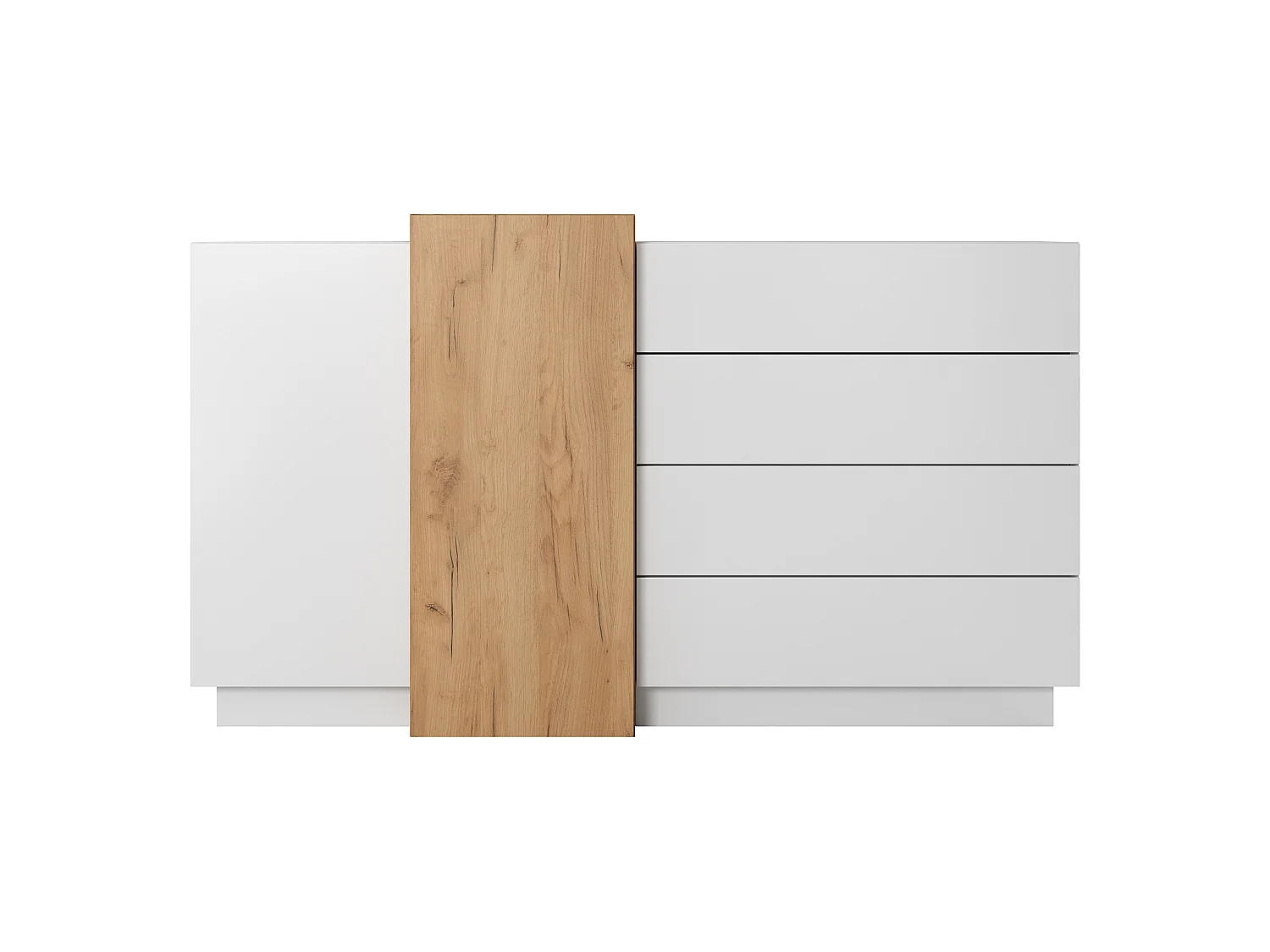 Commode 3D F2D4S 160x45x94 Blanc & Crème