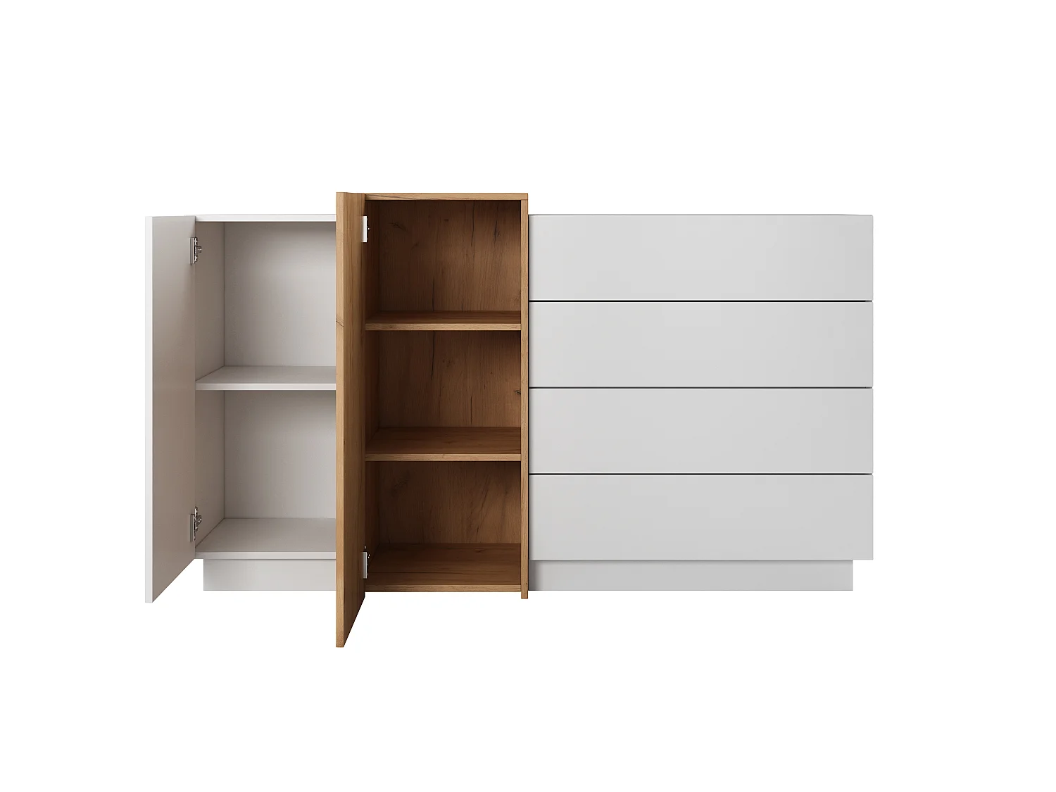 Commode 3D F2D4S 160x45x94 Blanc & Crème