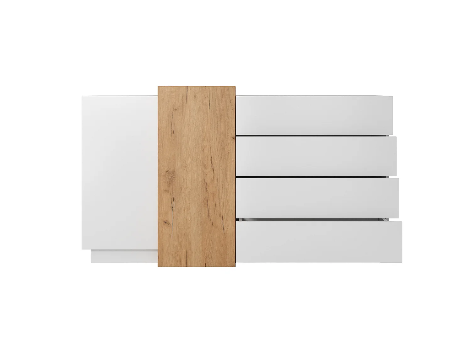 Commode 3D F2D4S 160x45x94 Blanc & Crème