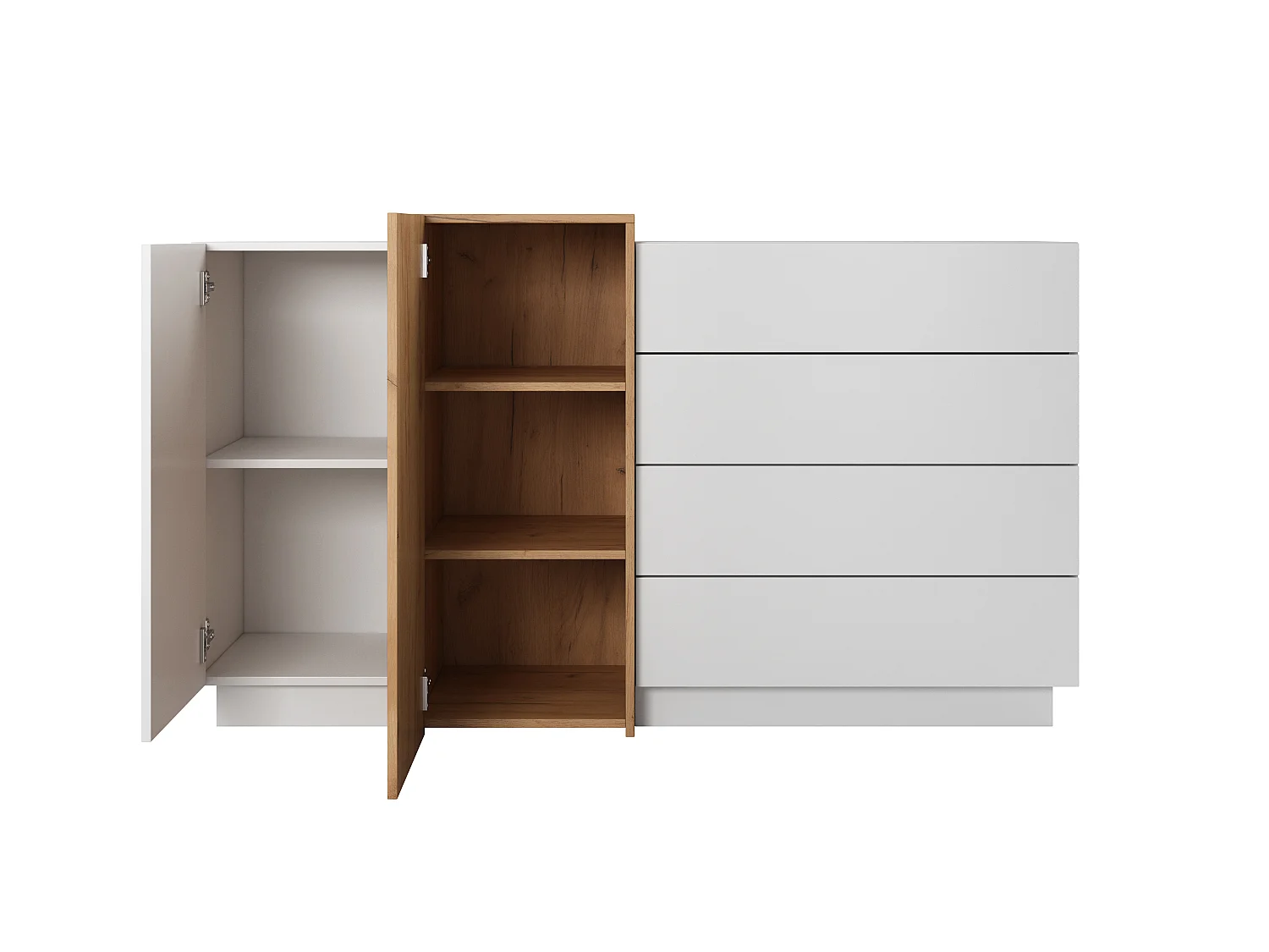 Commode 3D F2D4S 160x45x94 Blanc & Crème