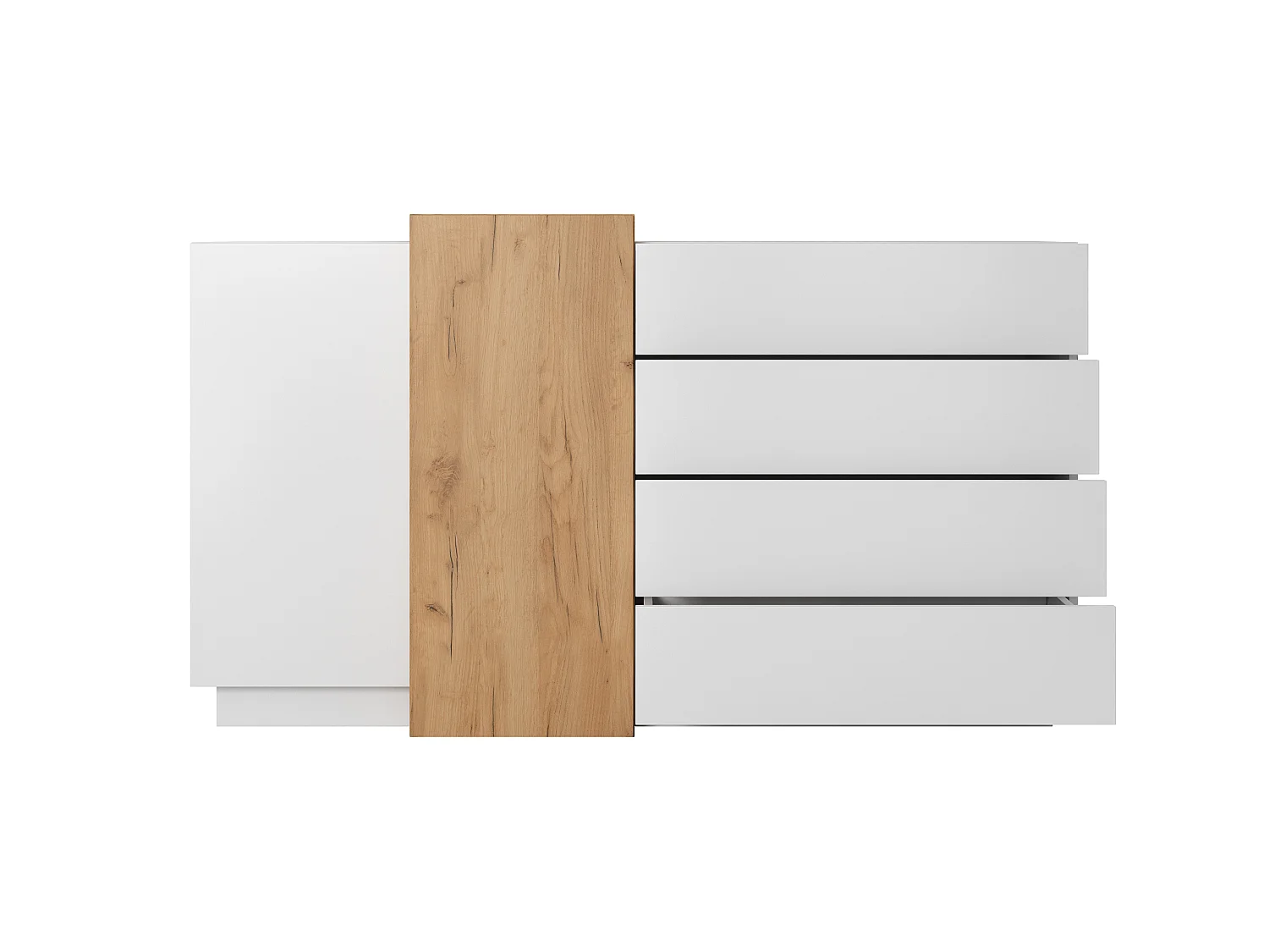 Commode 3D F2D4S 160x45x94 Blanc & Crème