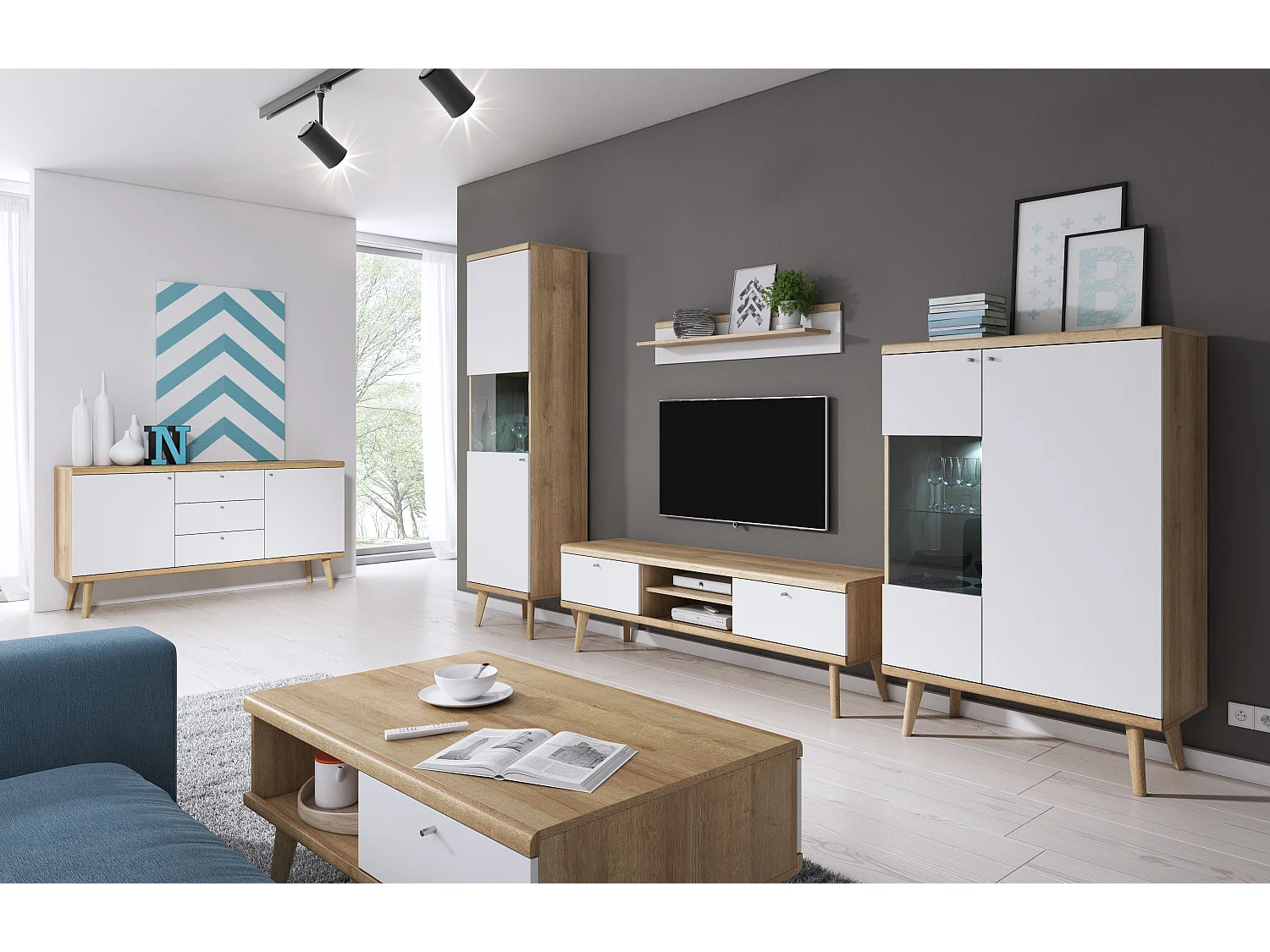 Kommode PRIMO PKSZ160 160x40x83 Creme & Weiß