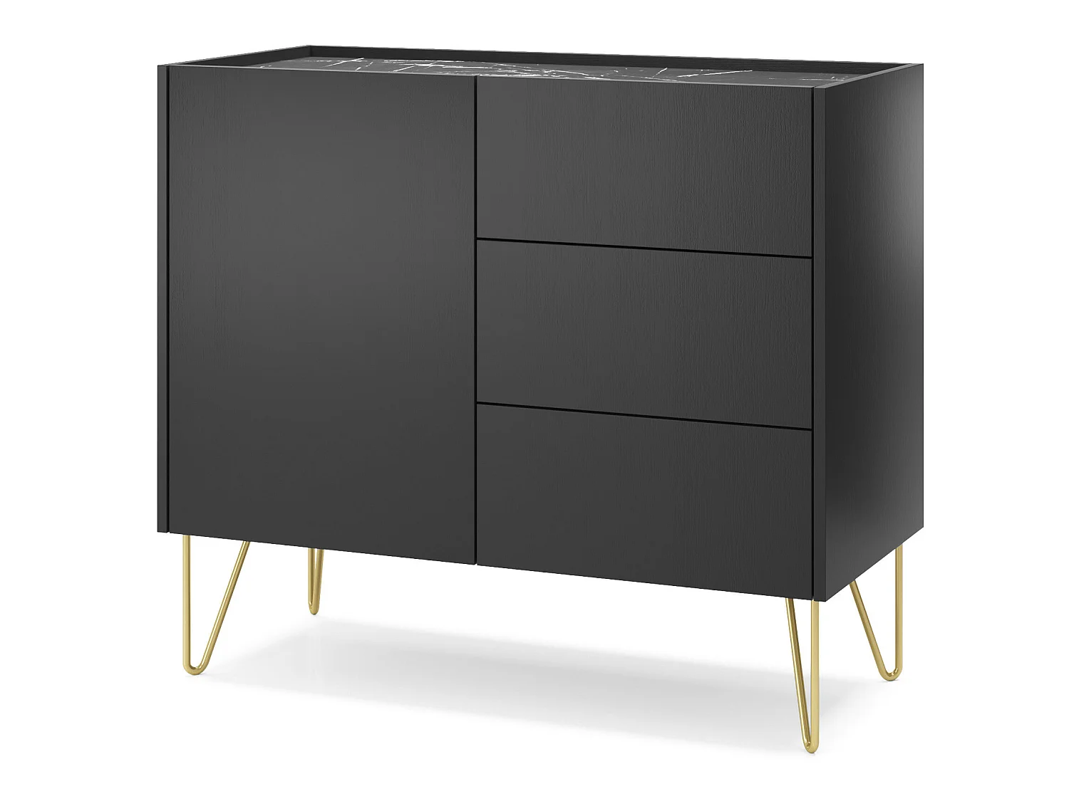 Commode HARMONY KSZ97 97x37x83 Noir & Doré