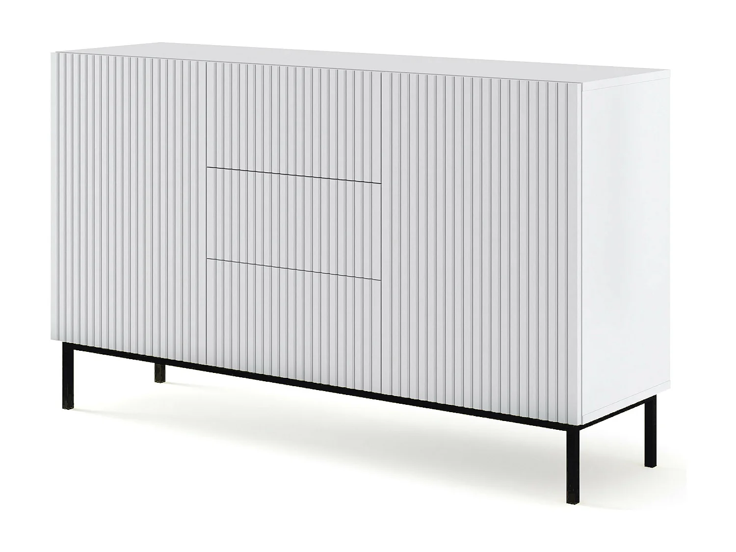 Cassettiera RavennaB 150x42x89 Bianco & Nero