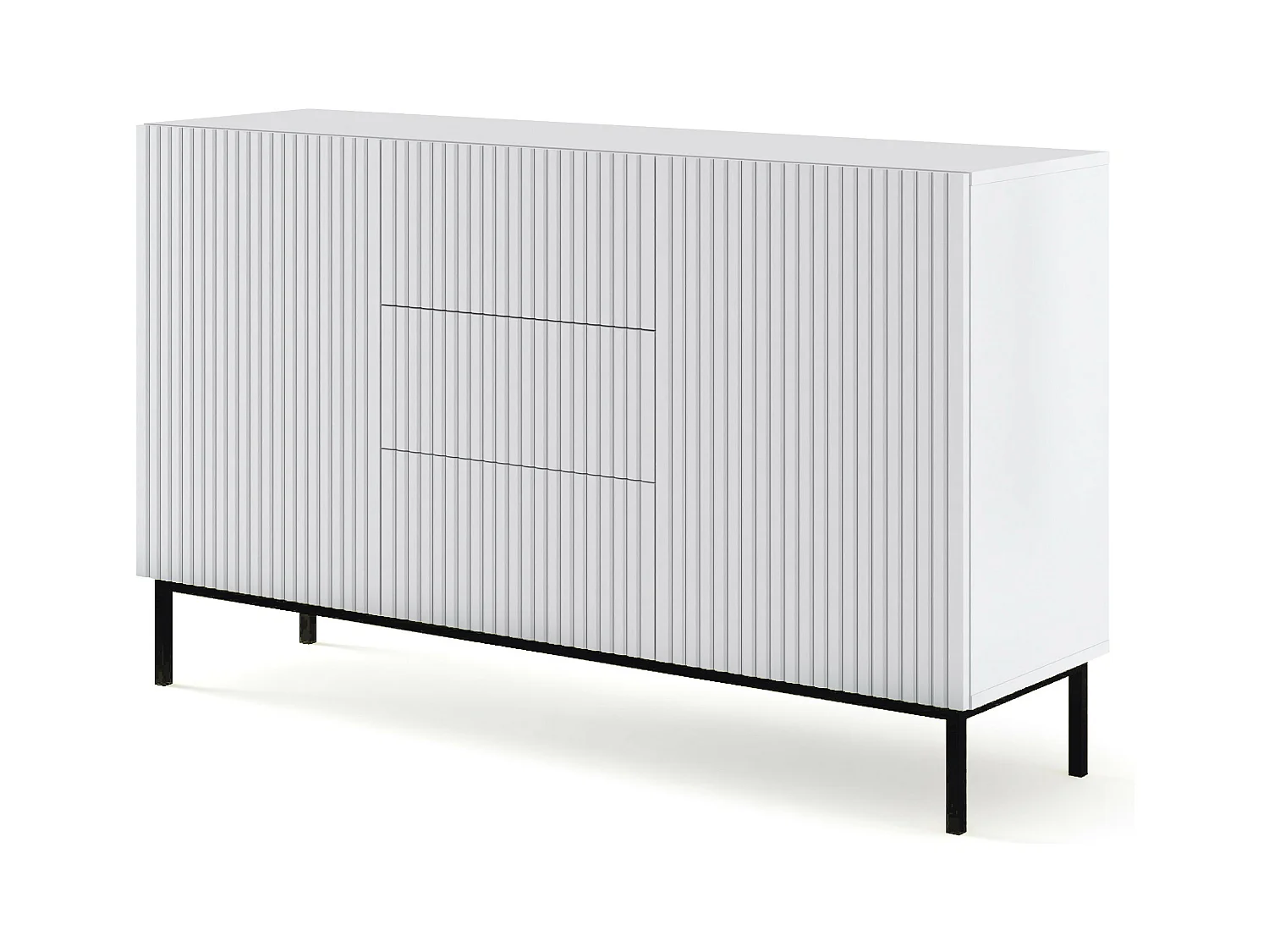 Commode RavennaB 150x42x89 Blanc & Noir