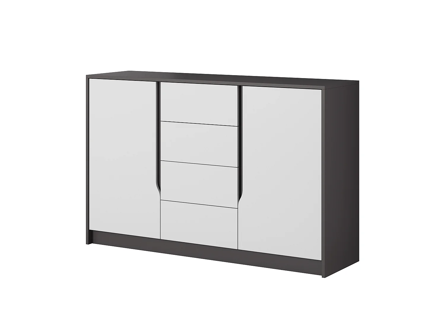 Commode SEGA 138 138x42x92 Blanc & Gris