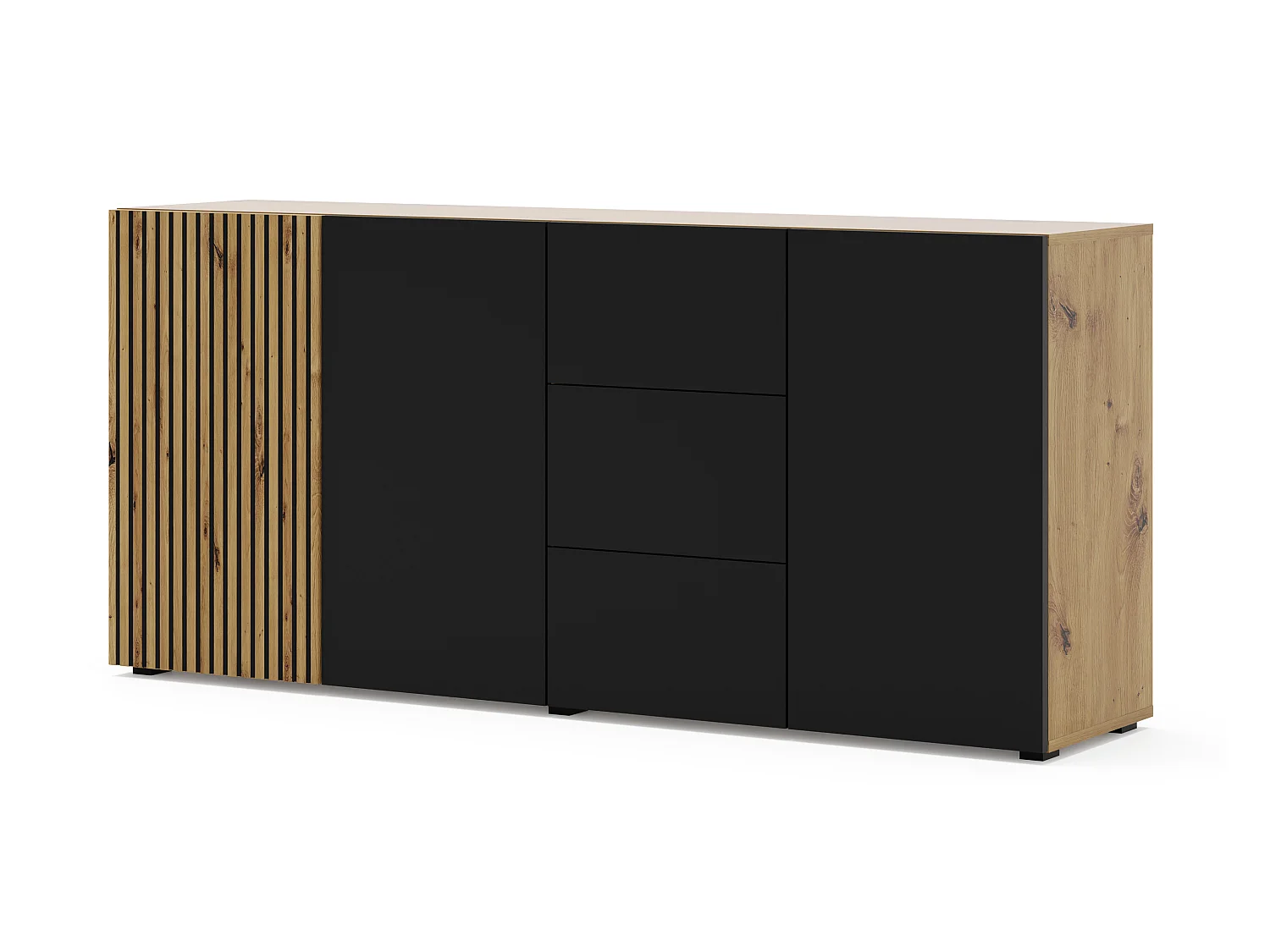 Commode AURIS 180x42x82 Crème & Noir