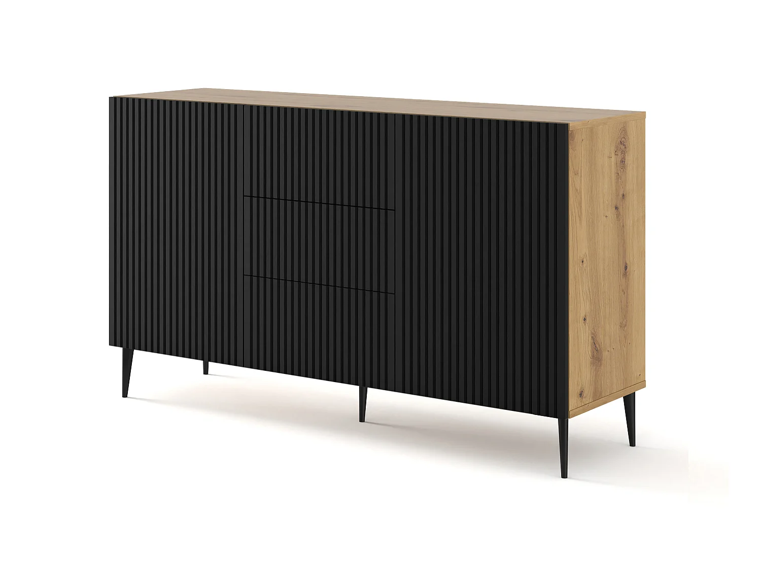 Cassettiera RavennaB 150x42x87 Crema & Nero