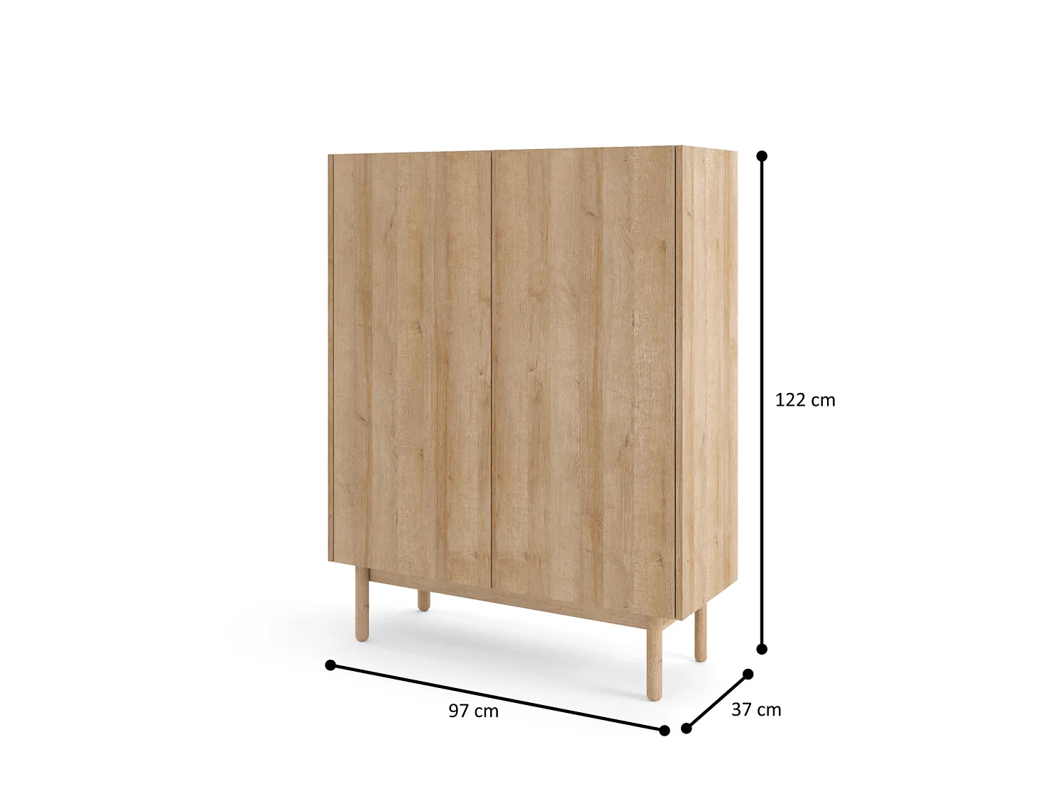 Commode BOHO KD97 97x37x122 Crème & Blanc