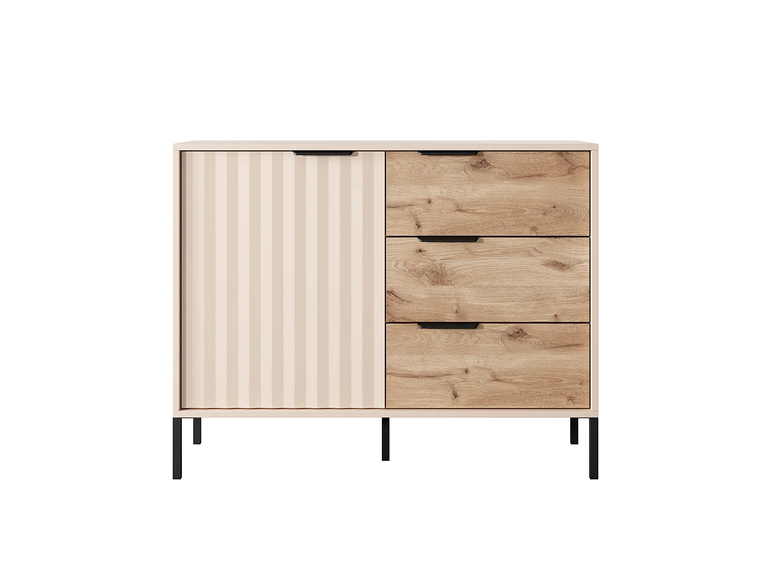 Commode RAVE 103 D3SB 104x40x82 Crème & Noir