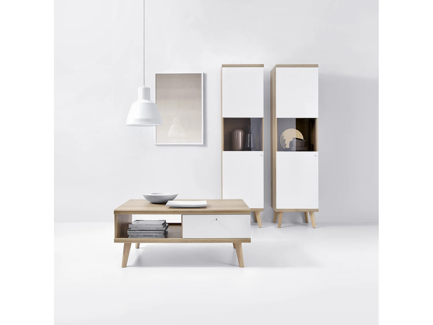 Couchtisch PRIMO PL107 107x67x46 Creme & Weiß