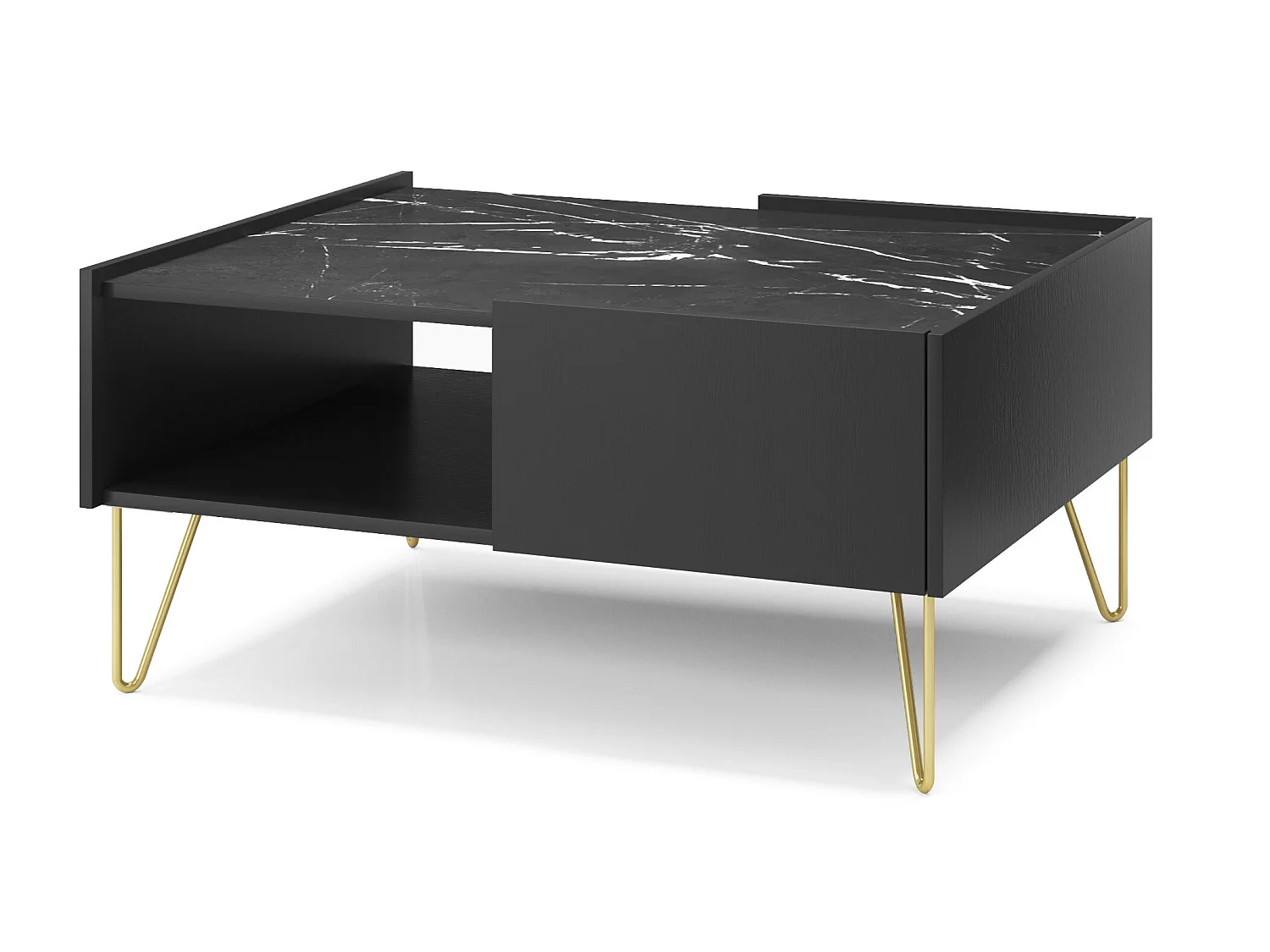Tavolino HARMONY L97 97x65x45 Nero & Oro