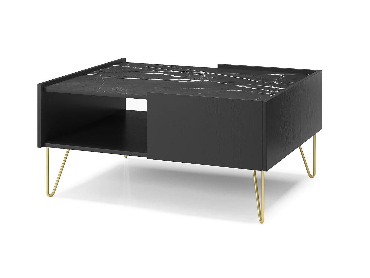 Tavolino HARMONY L97 97x65x45 Nero & Oro