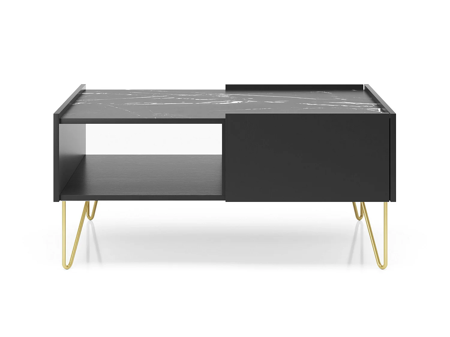 Couchtisch HARMONY L97 97x65x45 Schwarz & Golden