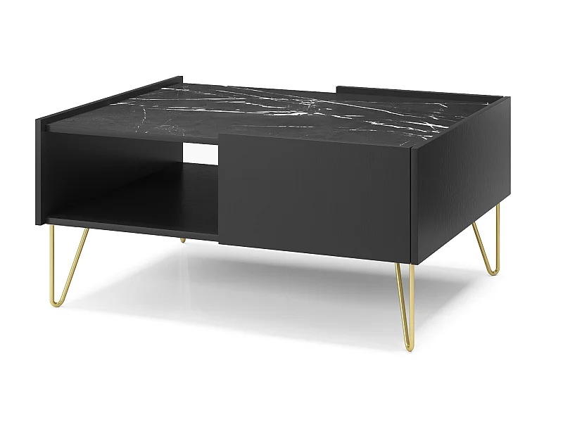 Tavolino HARMONY L97 97x65x45 Nero & Oro