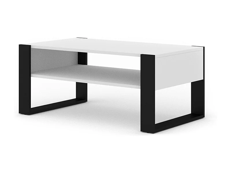 Couchtisch NUKA 110x60x48 Weiß & Schwarz