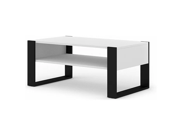 Table basse NUKA 110x60x48 Blanc & Noir