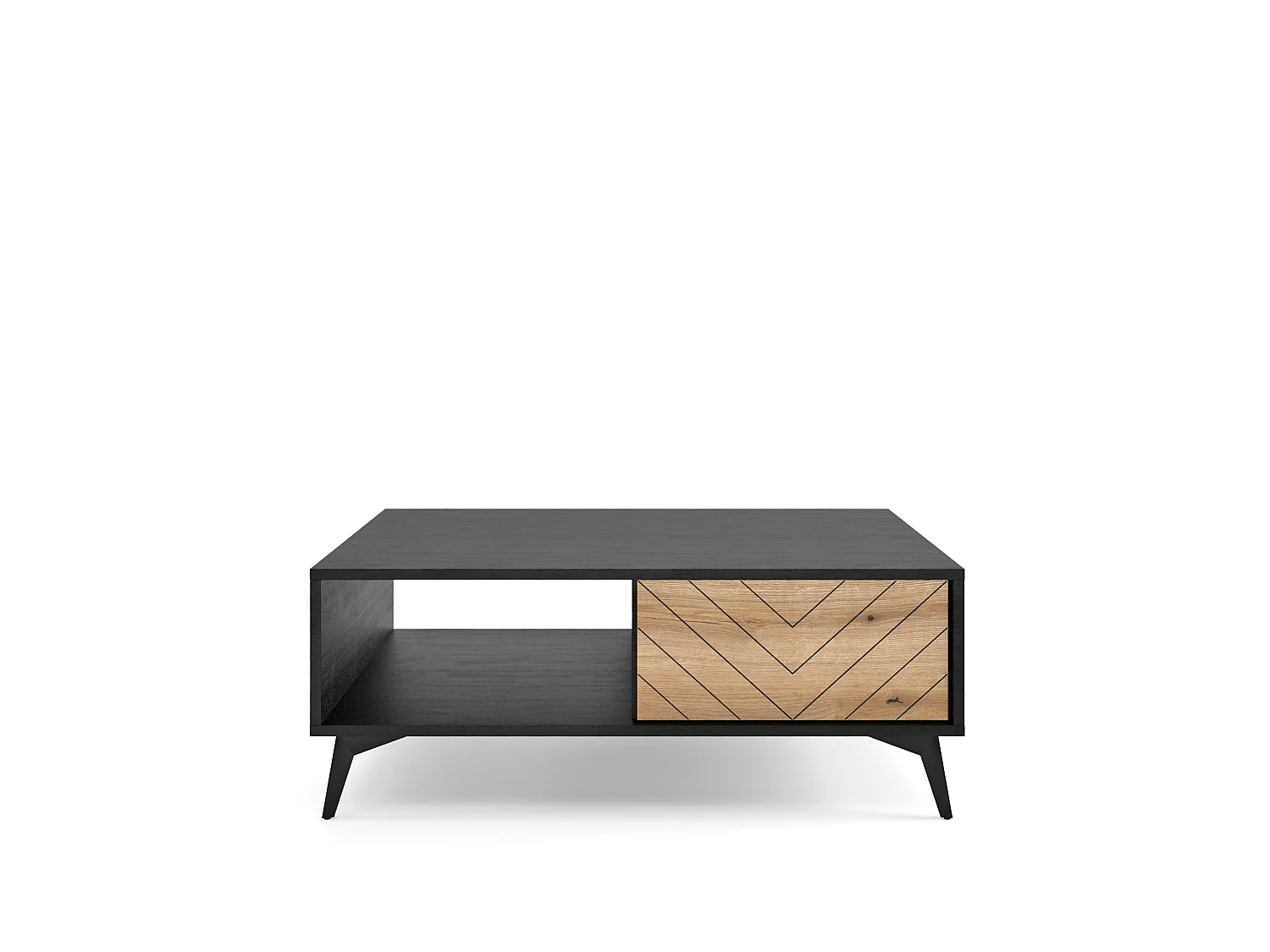 Table basse DIAMOND L140 104x68x40 Crème & Noir
