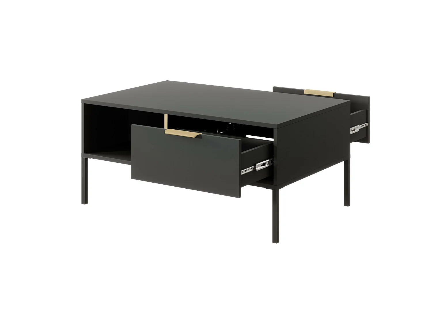 Tavolino LARS 2S 97x60x45 Nero & Oro