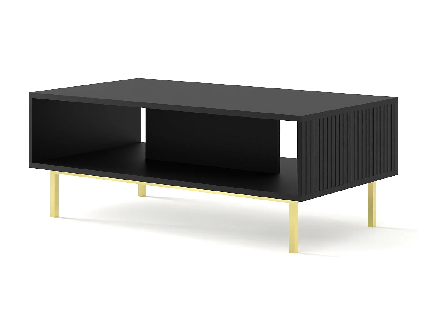 Couchtisch RavennaB 90x60x45 Schwarz & Golden