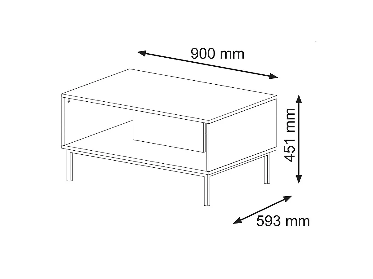 Sofabord 90 cm Philaé Hvid